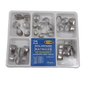 Premolars 1.540 Metal Contoured Matrices Combined with Clamp 16pcs CE Certified