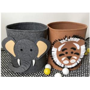 Washable Lion Pattern Felt Storage Boxes Easy Using With EN71 Certification