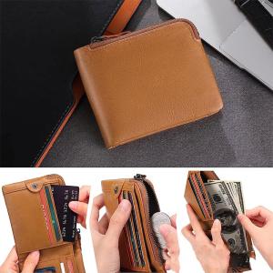 Stylish Men's RFID Wallet Open Closure Anti-Theft Design for Travel and Business