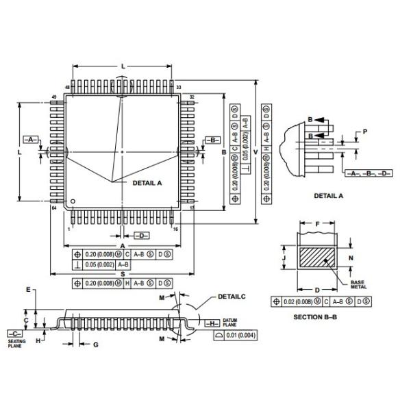 Integrated Circuit Chip HCMOS Microcontroller Unit MC68HC908AB32C MOTOROLA