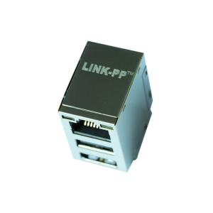 Wholesale HY981141A Dual USB + RJ45 Integrated Connectors Cross LPJU5202BONL from china suppliers