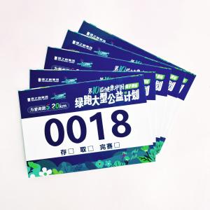 0.5mm Thickness Race Bib Numbers Screen Printing Method and in White Red Blue or