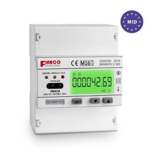 Power Analyzer EM418 MID Approved for Energy Monitoring RS485 10 100 A 72*100