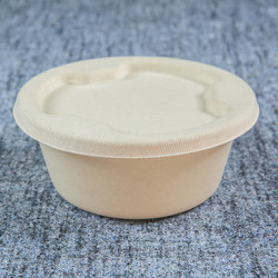 1250ml Disposable Paper Soup Bowls , Microwavable Compostable Bagasse Bowls