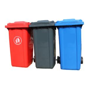 240L large plastic rubbish garbage bin with lids and wheel