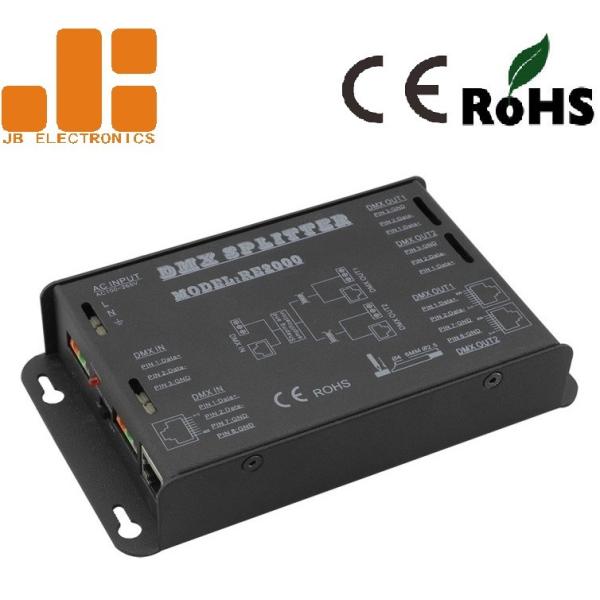 Quality 2 Channels Isolated DMX Signal Splitter RJ45 / Press Terminals Interfaces for sale