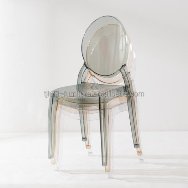 Modern Stackable Dining Chair Made of Transparent PC Material for Stackable in Hotel Cafe Living Room