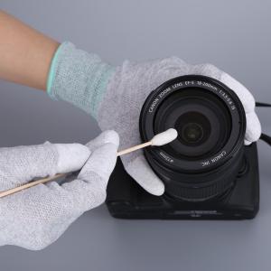 154 Mm Foam Cleaning Swabs , DSLR Wood Stick Cotton Swabs Printer Head