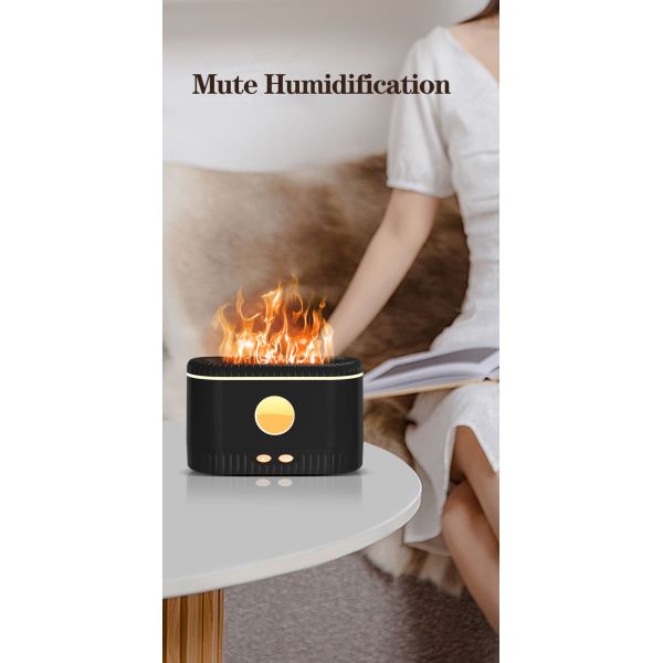 USB Portable Waterless Aromatherapy Diffuser Machine 200mL With LED Flame Light