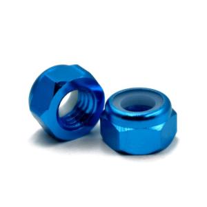 Color Anodized Aluminum Flange 5/8-18 Nylon Nut - Lock For RC