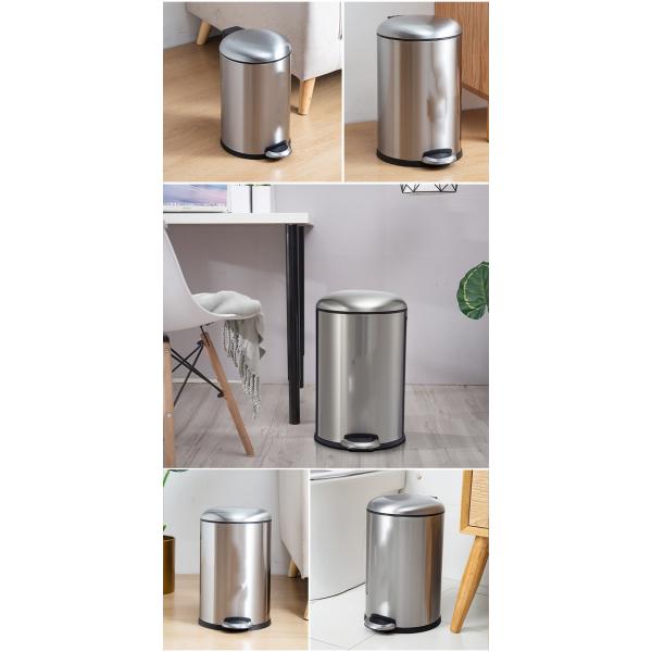 Bathroom Clamshell Pedal Trash Can Stainless Steel Trash Can With Foot Pedal
