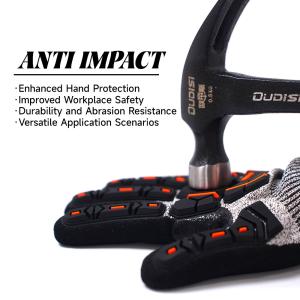 Safety 13 Gauge Nitrile Work Gloves Impact Resistant Reinforced Touchscreen