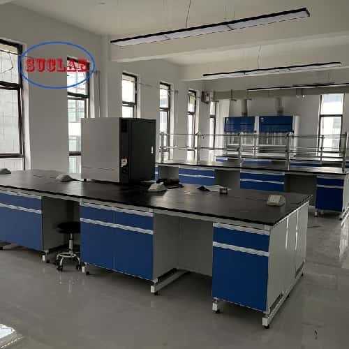 Quality Custom Lab Equipments Applied Range White Chemistry Lab Benches with Storage Hong Kong for sale