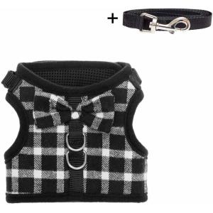 Cute British Style Soft Fabric Cat Harness Collar