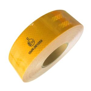 Yellow Conspicuity Prismatic ECE Reflective Tape Scratch Resistance