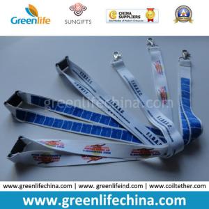 China Smooth polyester working lanyard w/full color transfer printed and safety breakaway clip and swivel dog clip on sale