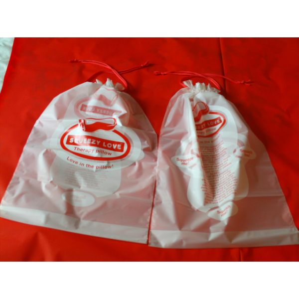 Garment / Pillow Packaging Poly Bags , Clear plastic drawstring bags