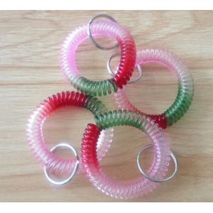 Gradient transparent color wrist lanyard coil key chain spring string coil key