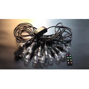 24ft LED Outdoor Weatherproof led string lights Vintage Edison Remote Control