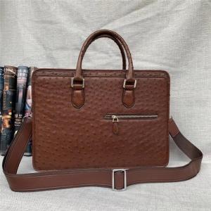 Buy cheap Authentic Real True Ostrich Skin Businessmen Large Laptop Briefcase Shoulder Bag from wholesalers