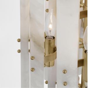 ARN 5128 Bonnington Tall Chandelier Crystal / Alabaster Shade Bonnington Large