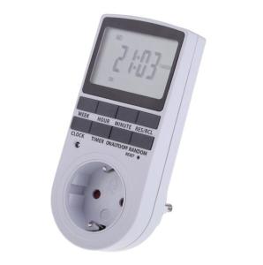 China EU Plug 24 Hour Programmable Mechanical Electrical Plug Program Timer 7 Dayeek Digital LCD Display on sale