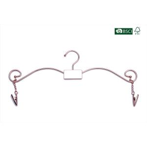 China Betterall Beautiful Popularly Chrome Metal Underwear Hanger With Clips on sale