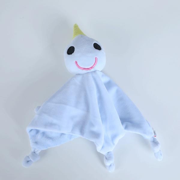 Stuffed Blue Minky Dot Blanket Baby Taggy Soft Plush Blanket
