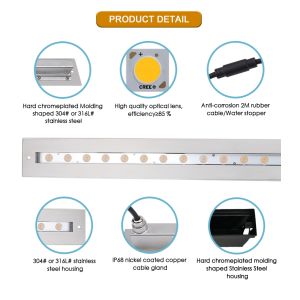 Embedded Underwater Rgb Lights Rectangle Shape DC24V 24W 48W With Customized