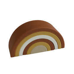 Customized Soft Silicone Toys Rainbow Stacking For Baby Educational