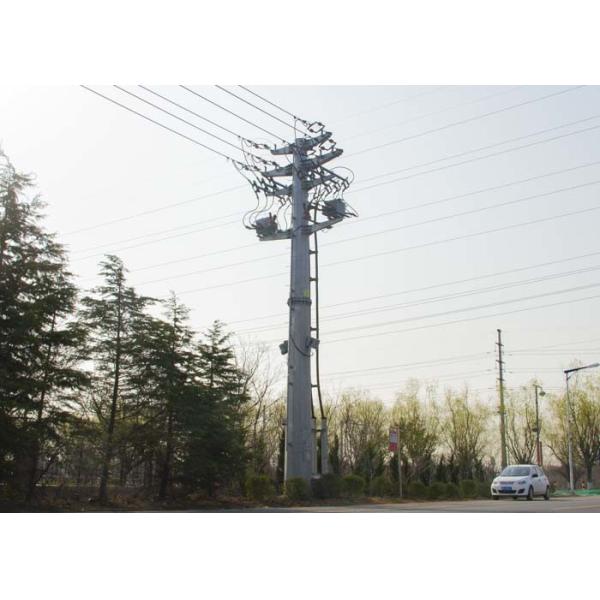 Conical Monopole Transmission Tower , 13m Once Forming Monopole Steel Tower