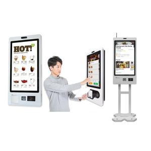 Fast Food Self Service Kiosk Terminal with Multiple Payment Choices Wall Mount