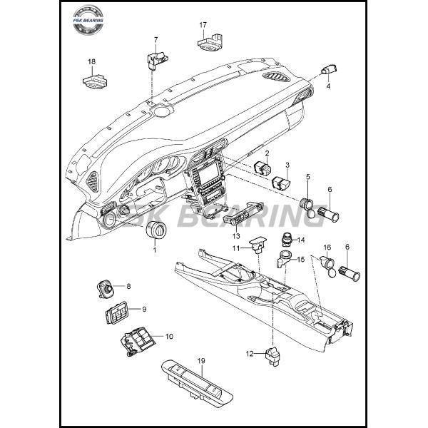 Porsche 99761310502A05 Tailgate Luggage Compartment Lid Switch