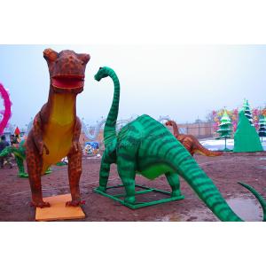 Electric Silk Fabric Chinese Lanterns Dinosaur Shaped For New Year Show