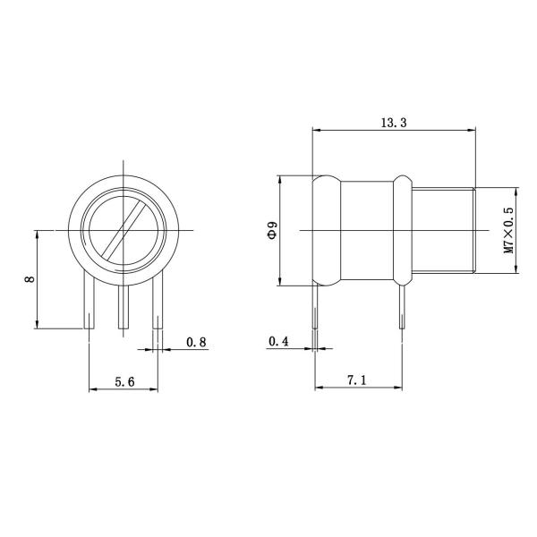 CWSW26T10.2 Air Dielectric Piston Trimmer Capacitor 1.5-10pF 1500VDC