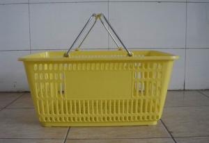 Wholesale Supermarket Plastic Baskets With Handles / Stackable Shopping Baskets from china suppliers
