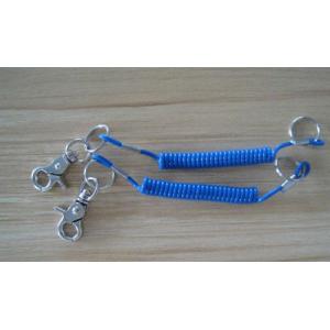 Wholesale Snap hook&amp;key ring ends combination key keeper coil tether fashion blue lanyard cables from china suppliers