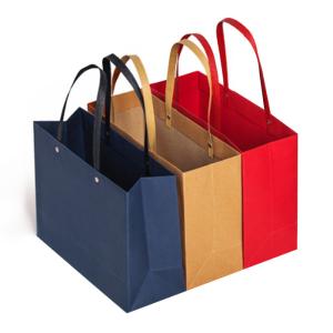 Household Storage Bags Custom Logo Kraft Paper Bag with Disposable Patch Handle