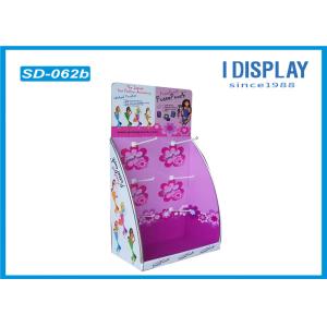 Cardboard Display Stand With Hooks , Hook Counter Display Double Wall