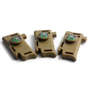 Initial Payment Multifunction Emergency Flint Fire Starter Compass Buckle with