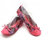 Soft Fluffy Elastic Ballet Flat Shoes Comfortable Ballet Flats Pink Tropical