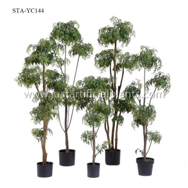 Lifelike Artificial Fern Tree , Artificial House Plants Iron Wire Delightful