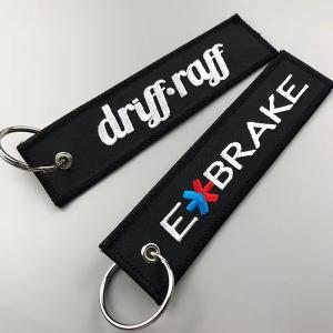 Custom Logo Fabric Key Tag Embroidery Keychain Label Key Chain