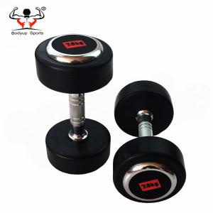 Round Head Shaped Fitness Equipment Dumbbells PU With Steel Material