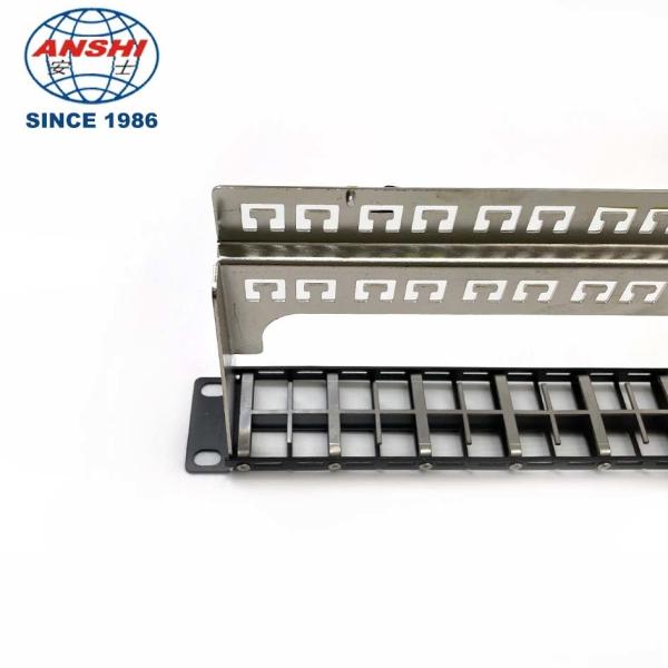 Shielded Stp Rack Mount Patch Panel 48 Port 19 Inch With Cable Management