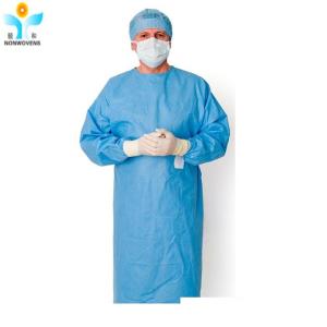 Sterile Medical Operating Room Gown With Elastic Knitted Cuff 30-50gsm For