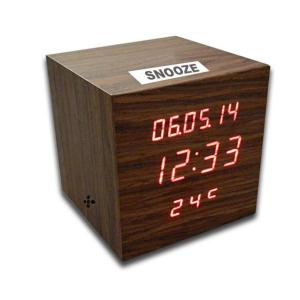 Digital LED Wooden Clock with Calendar, Radio, Bluetooth and Loudspeaker