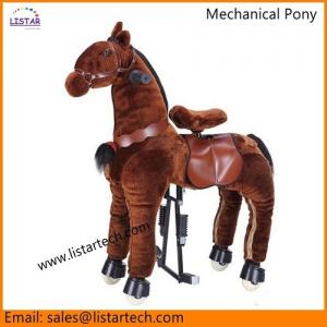 Wholesale Plush Walking Horse Pony with Wheels, Ride On Brown Horse Toy base on Child exercise from china suppliers
