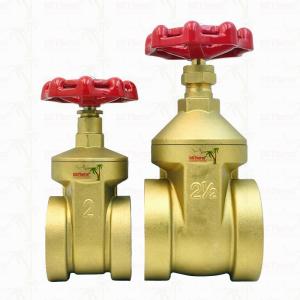 Brass Gate Valve With Red Handle 2 1/2" Customized Size High Pressure Bearing