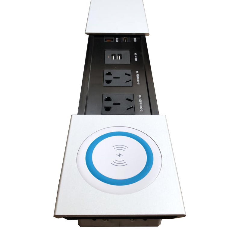 10A Desktop Power Sliding Socket Multimedia Electrical Outlet Box
